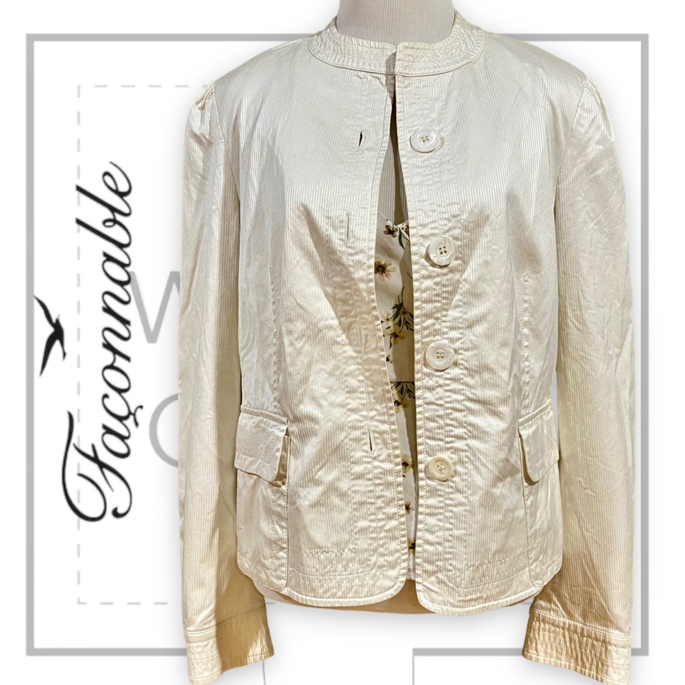 EUC F. by Façonnable Striped Blazer Jacket, S